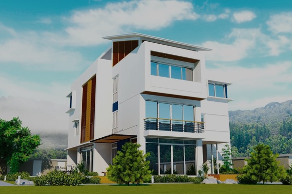 Container building is a beautiful urban landscape